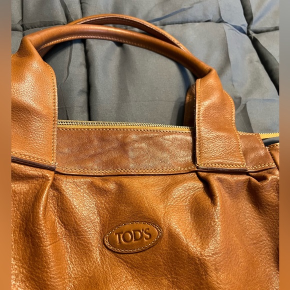 TOD’S leather purse bag Vintage brown camel - Picture 4 of 12